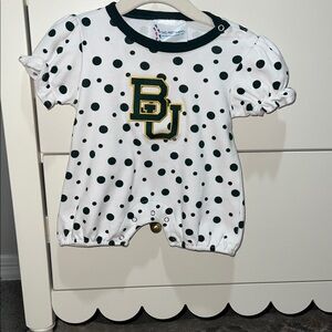 Baylor University Bears Polka Dot Baby Romper -Perfect for Football/Cheer Season